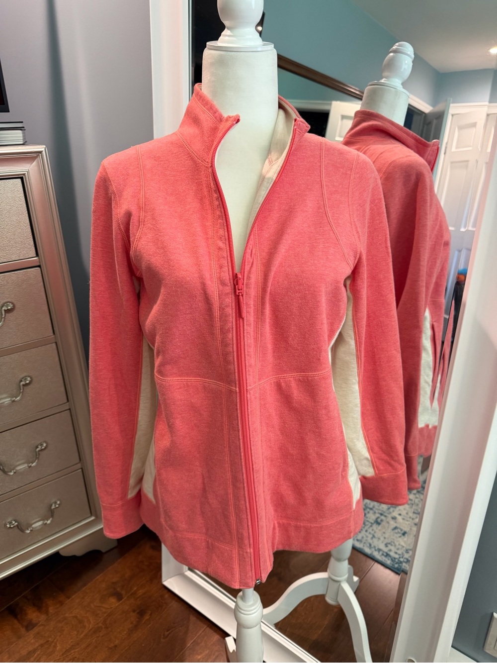 Tommy Bahama Reversible Light Coral and Cream Top